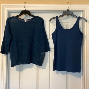 JJill size small blue sweater and bonus cami.